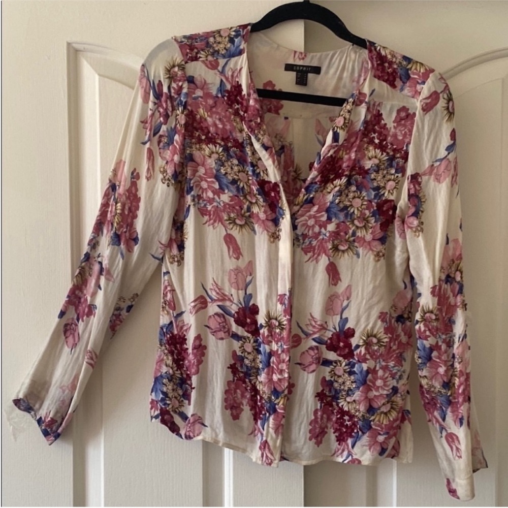 ESPRIT  Collection B Floral Blouse - Pink and Blue. Size S